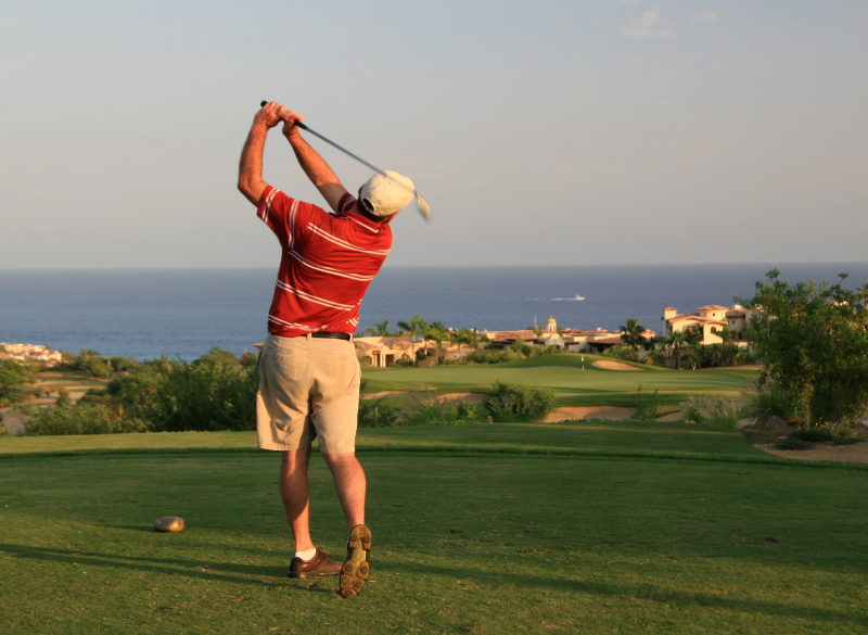 man playing golf