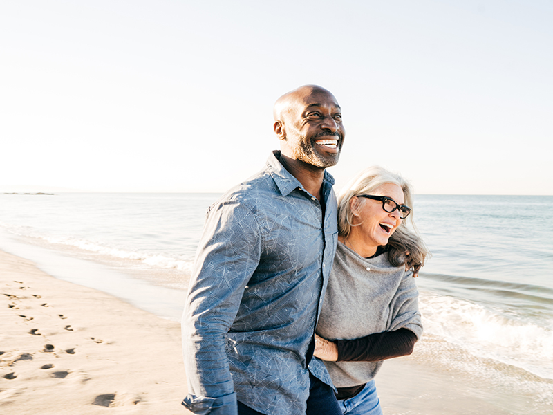 senior couple laughing